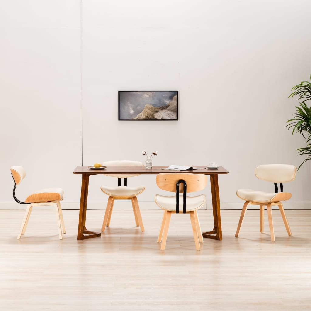 vidaXL Eetkamerstoelen 2 st gebogen hout et kunstleer