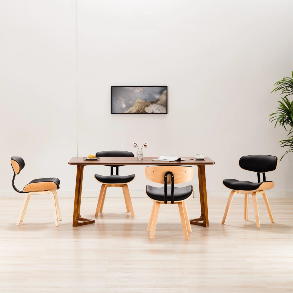vidaXL Eetkamerstoelen 2 st gebogen hout et kunstleer