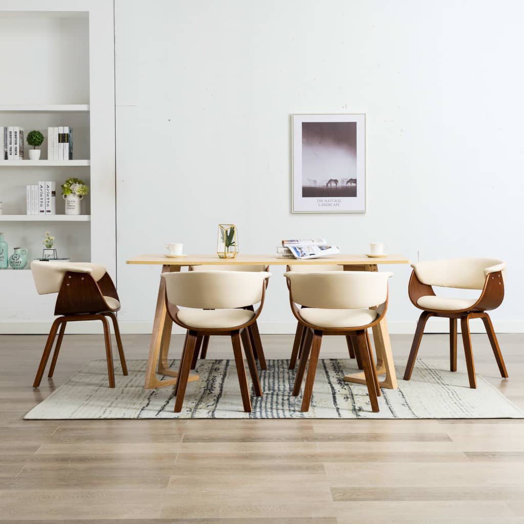 vidaXL Dining Chair Bentwood and Faux Leather