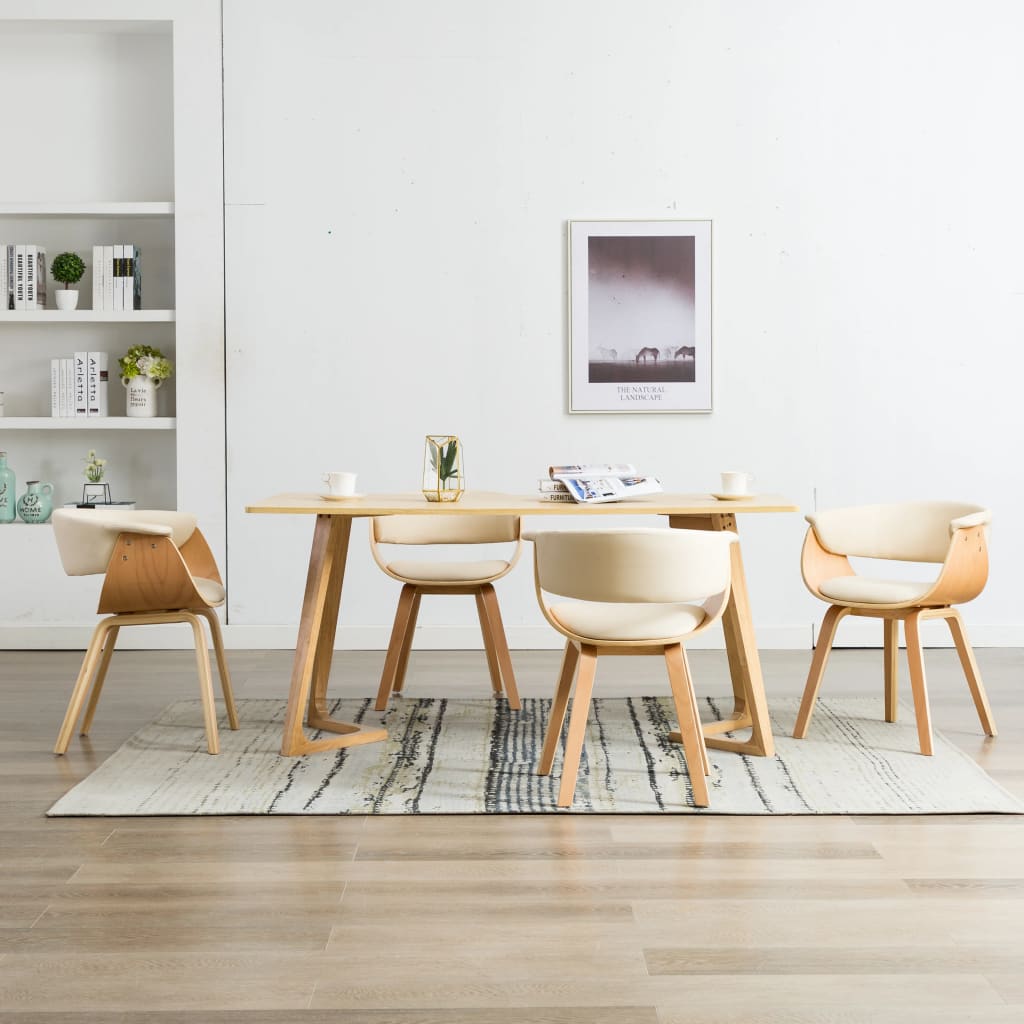 vidaXL Dining Chair Bentwood and Faux Leather