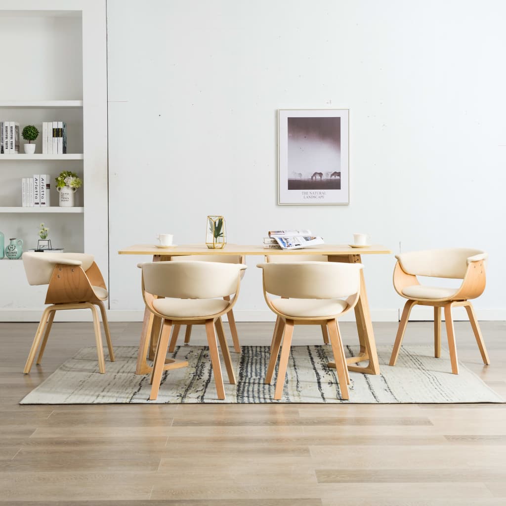 vidaXL Dining Chair Bentwood and Faux Leather
