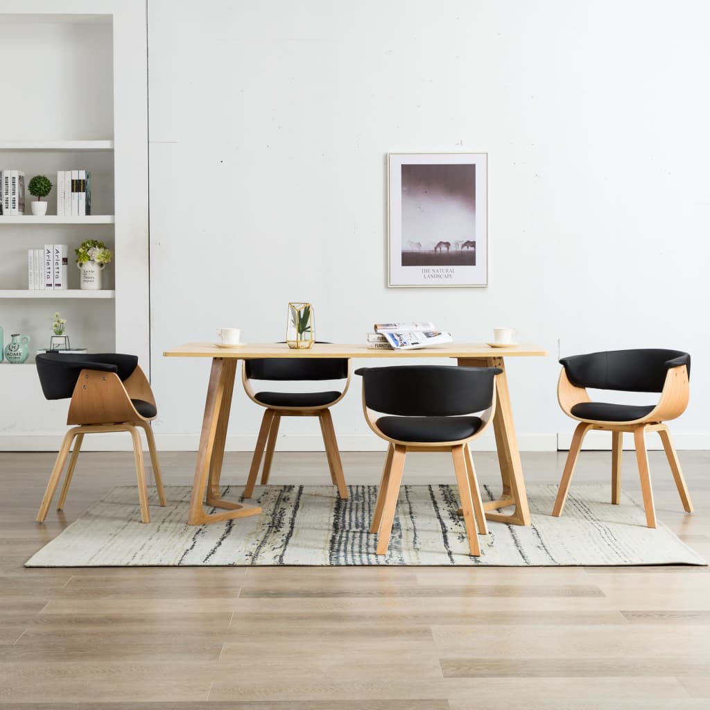 vidaXL Dining Chair Bentwood and Faux Leather