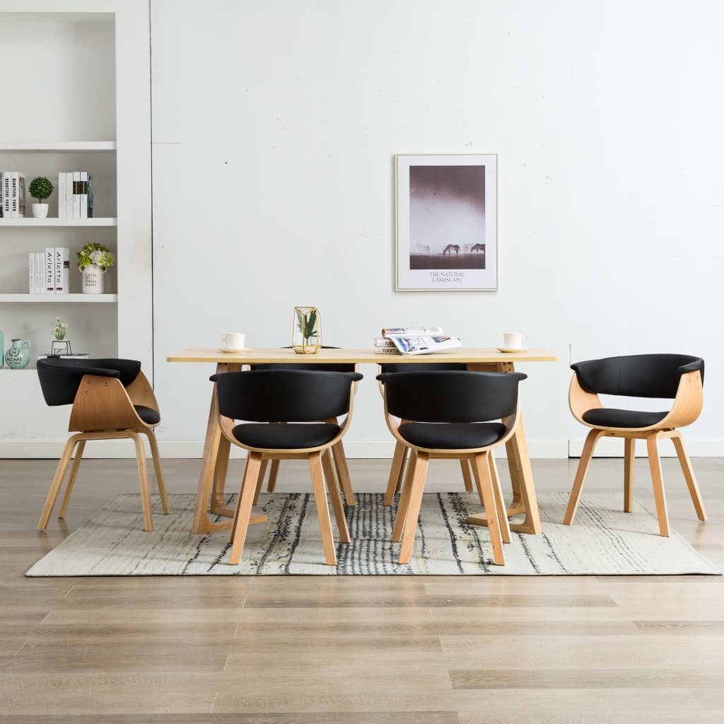 vidaXL Dining Chair Bentwood and Faux Leather