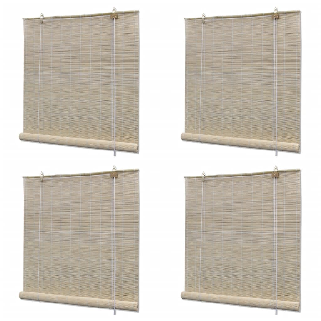 vidaXL Roller Blinds 2 pcs 120x160 cm bamboo natural