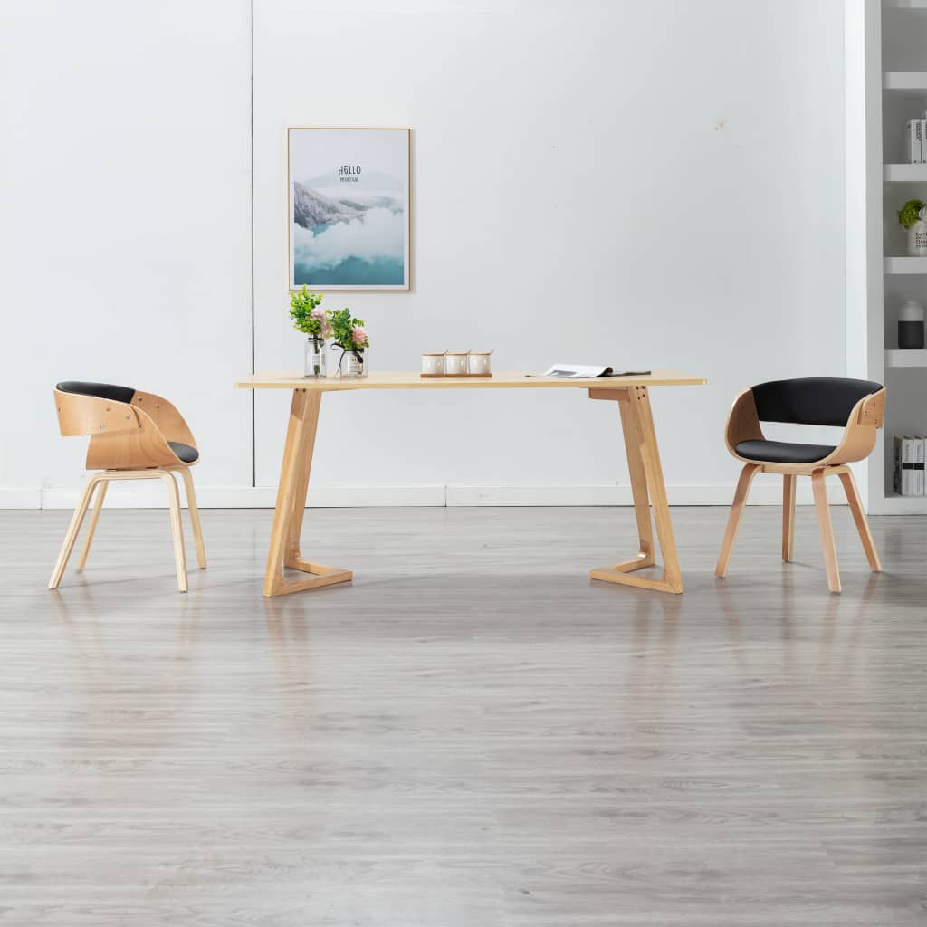 vidaXL Dining Chair Bentwood and Faux Leather