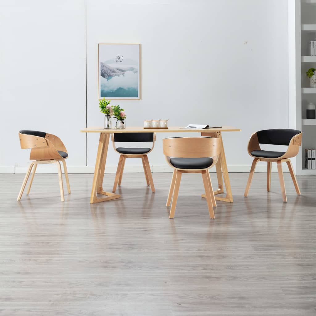 vidaXL Dining Chair Bentwood and Faux Leather