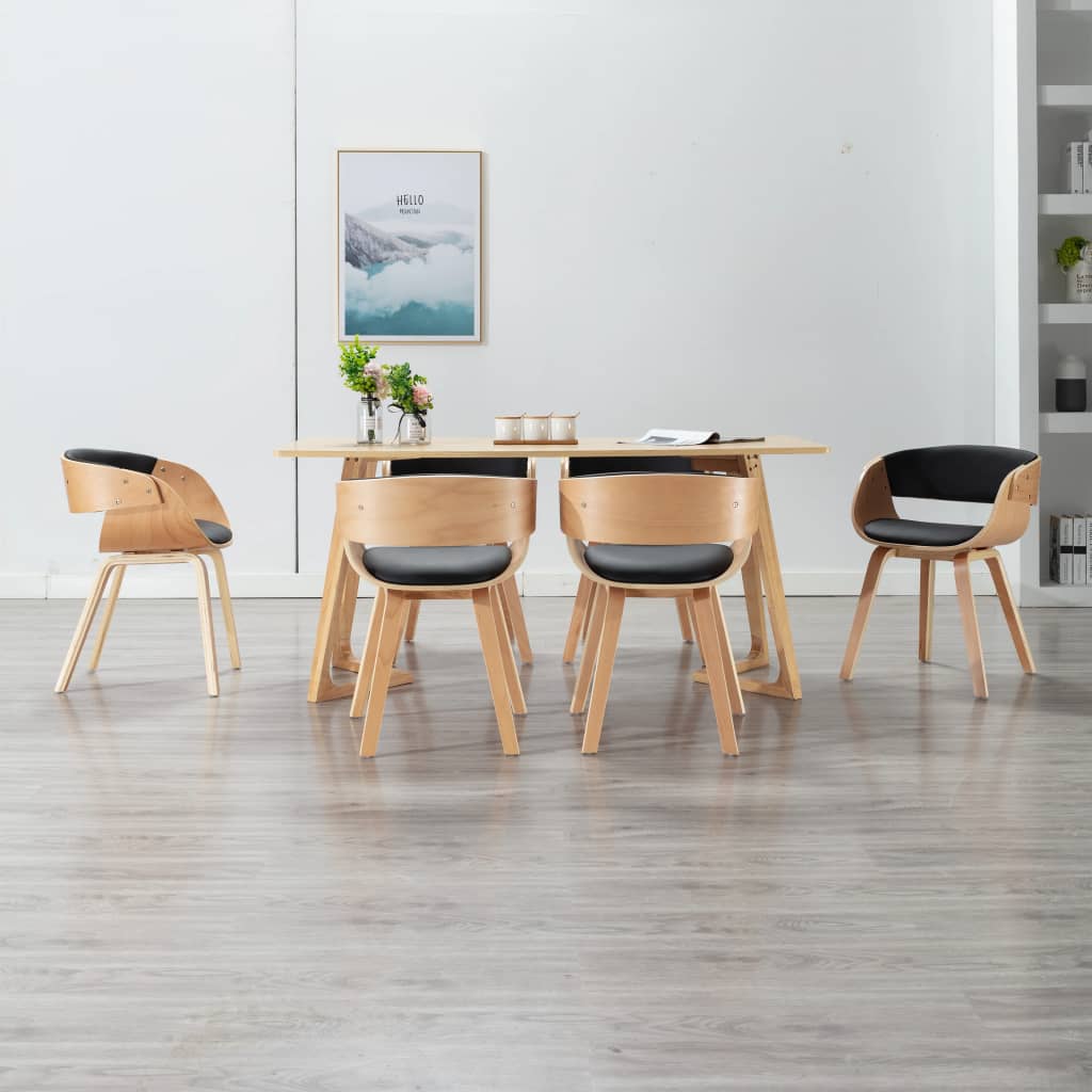 vidaXL Dining Chair Bentwood and Faux Leather