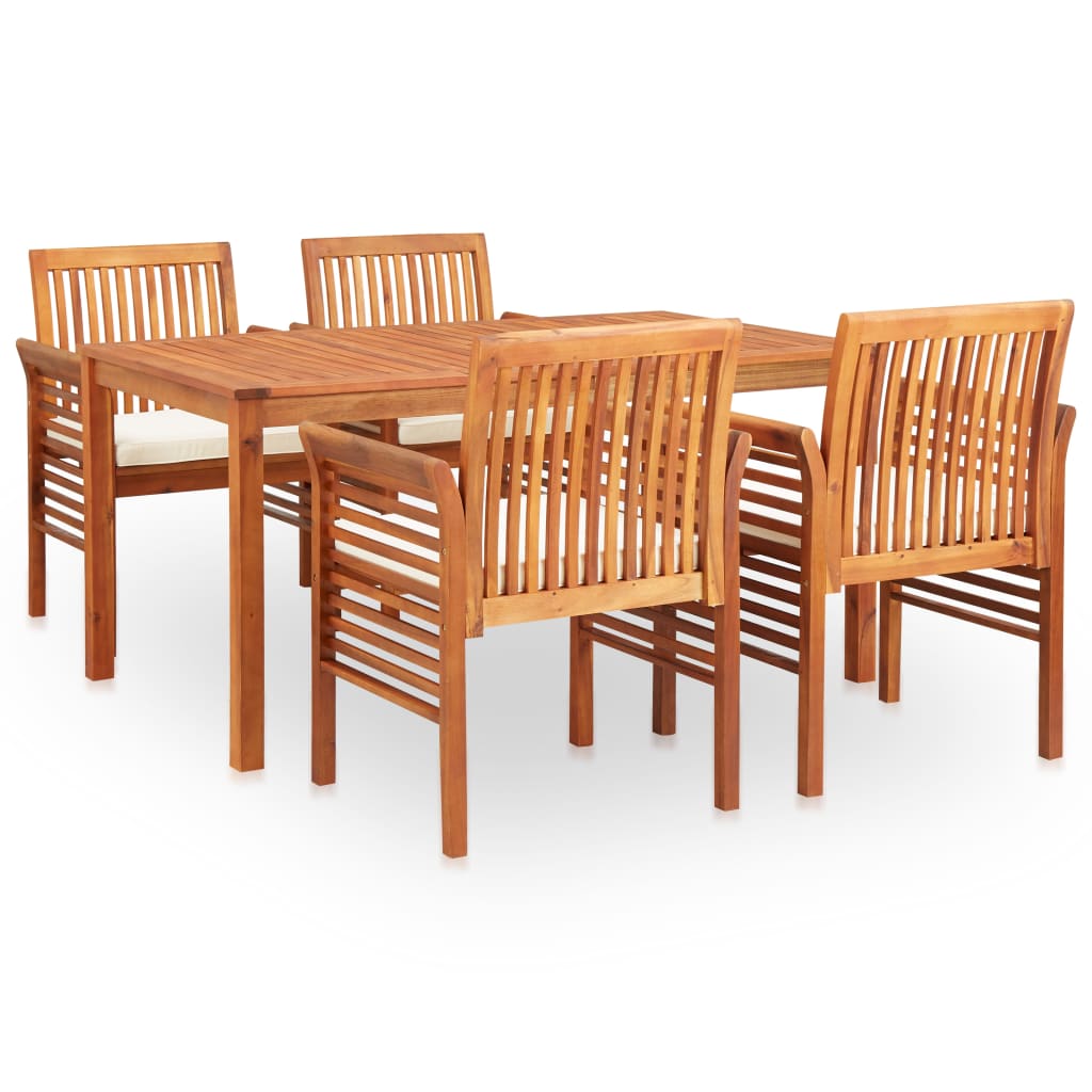 vidaXL 5-piece Garden Dining Set with Cushions Solid Acacia Wood