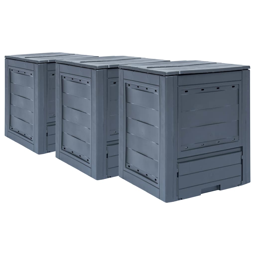 vidaXL Compostbakken 2 st 520 L 60x60x73 cm grijs