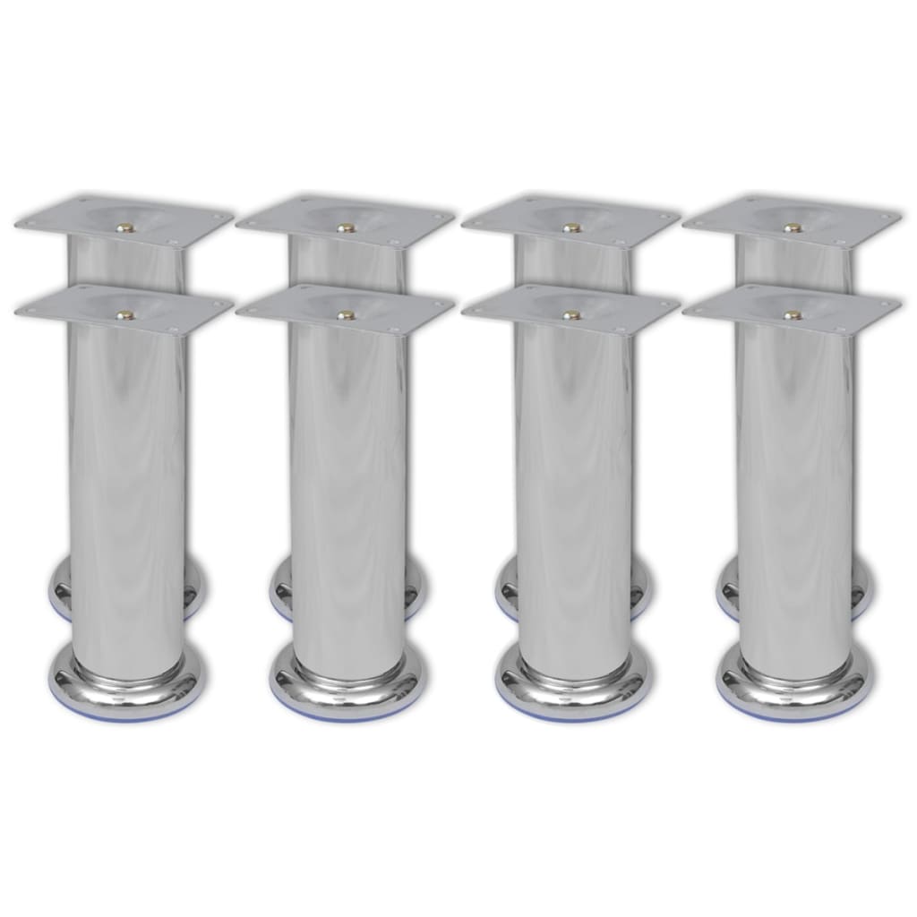 vidaXL Bankpoten rond 8 st 60 mm chroomkleurig