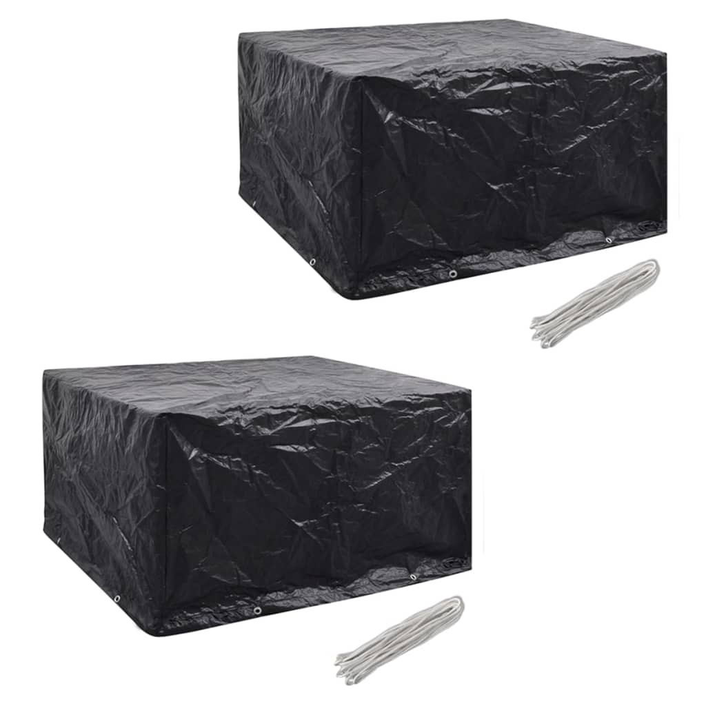 vidaXL Tuinmeubelhoezen poly rattan 2 st 4-persoons 113x113 cm