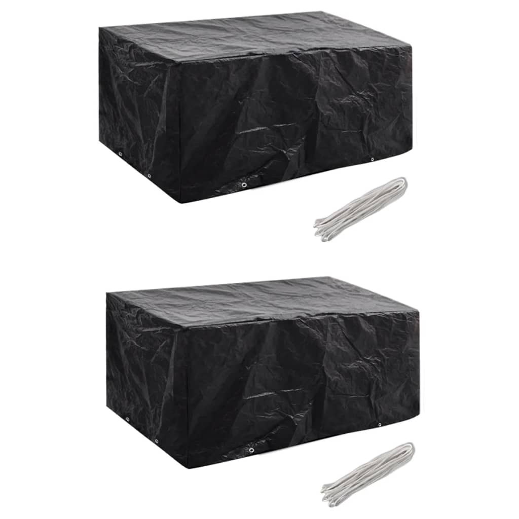 vidaXL Tuinmeubelhoezen poly rattan 2 st 4-persoons 113x113 cm