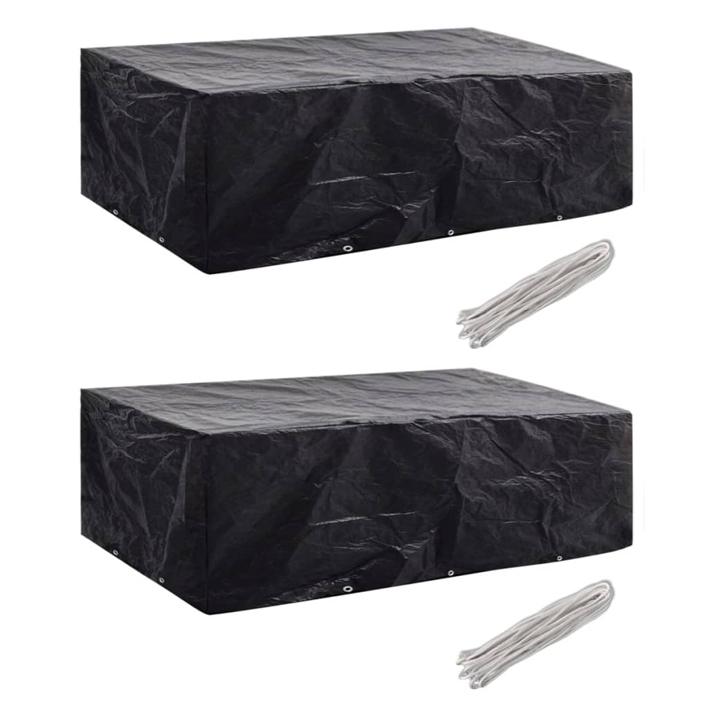 vidaXL Tuinmeubelhoezen poly rattan 2 st 4-persoons 113x113 cm
