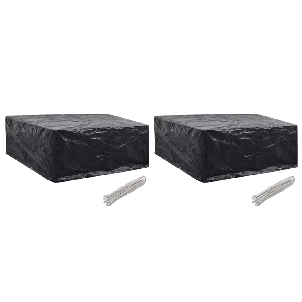 vidaXL Tuinmeubelhoezen poly rattan 2 st 4-persoons 113x113 cm