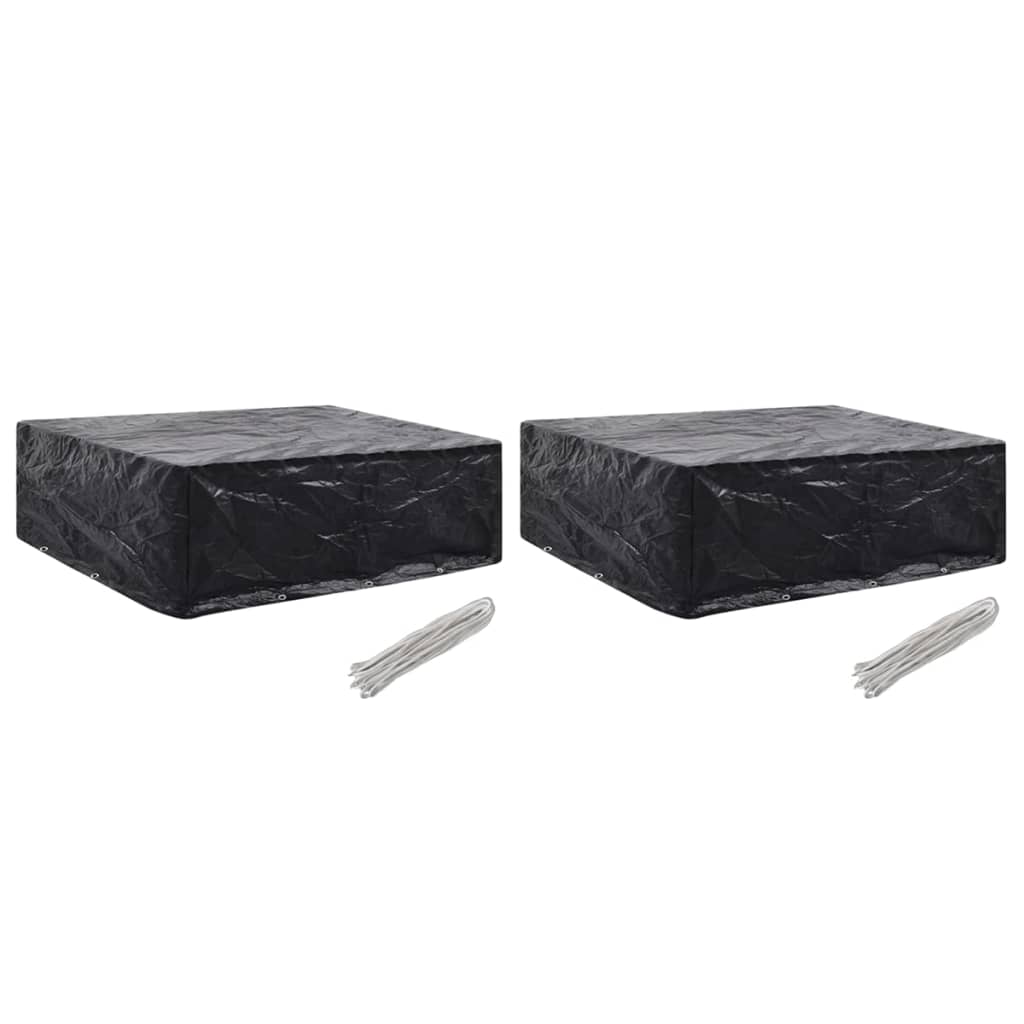 vidaXL Tuinmeubelhoezen poly rattan 2 st 4-persoons 113x113 cm