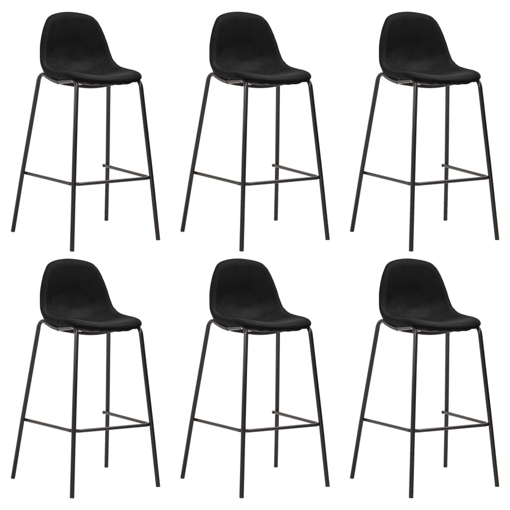 vidaXL Barstoelen 6 stof noir