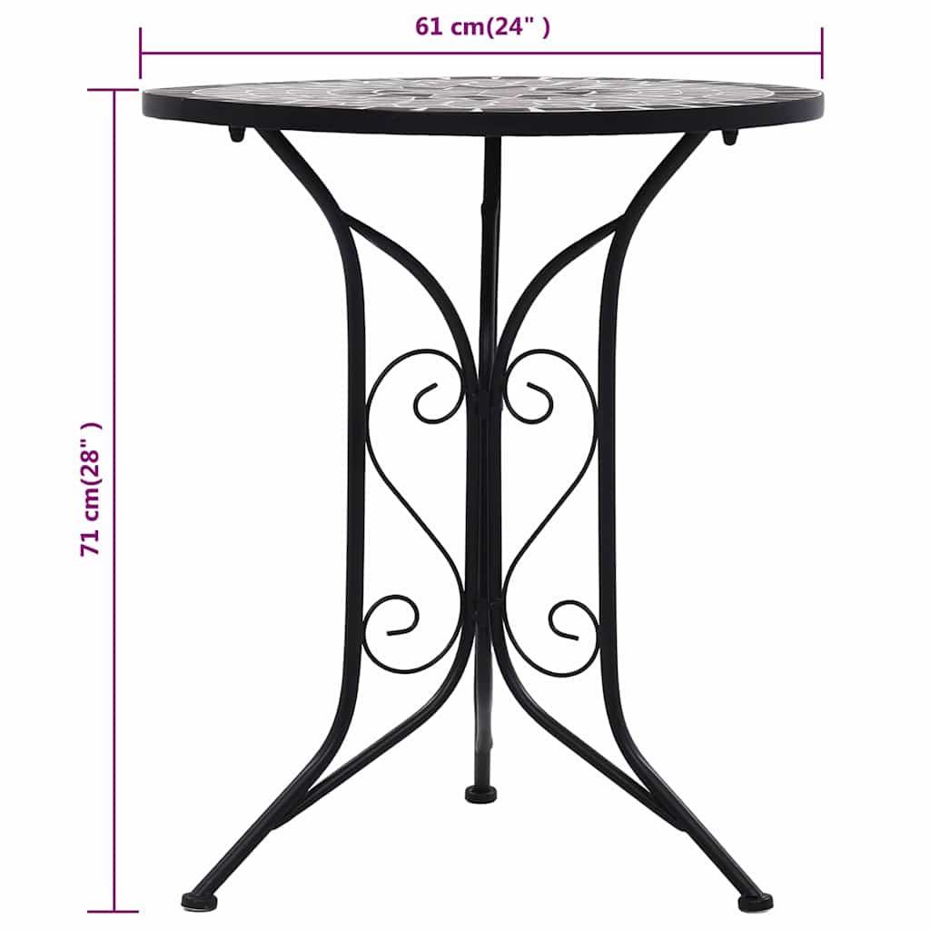 vidaXL 3-Piece Mosaic Bistro Set Ceramic Tile Terracotta