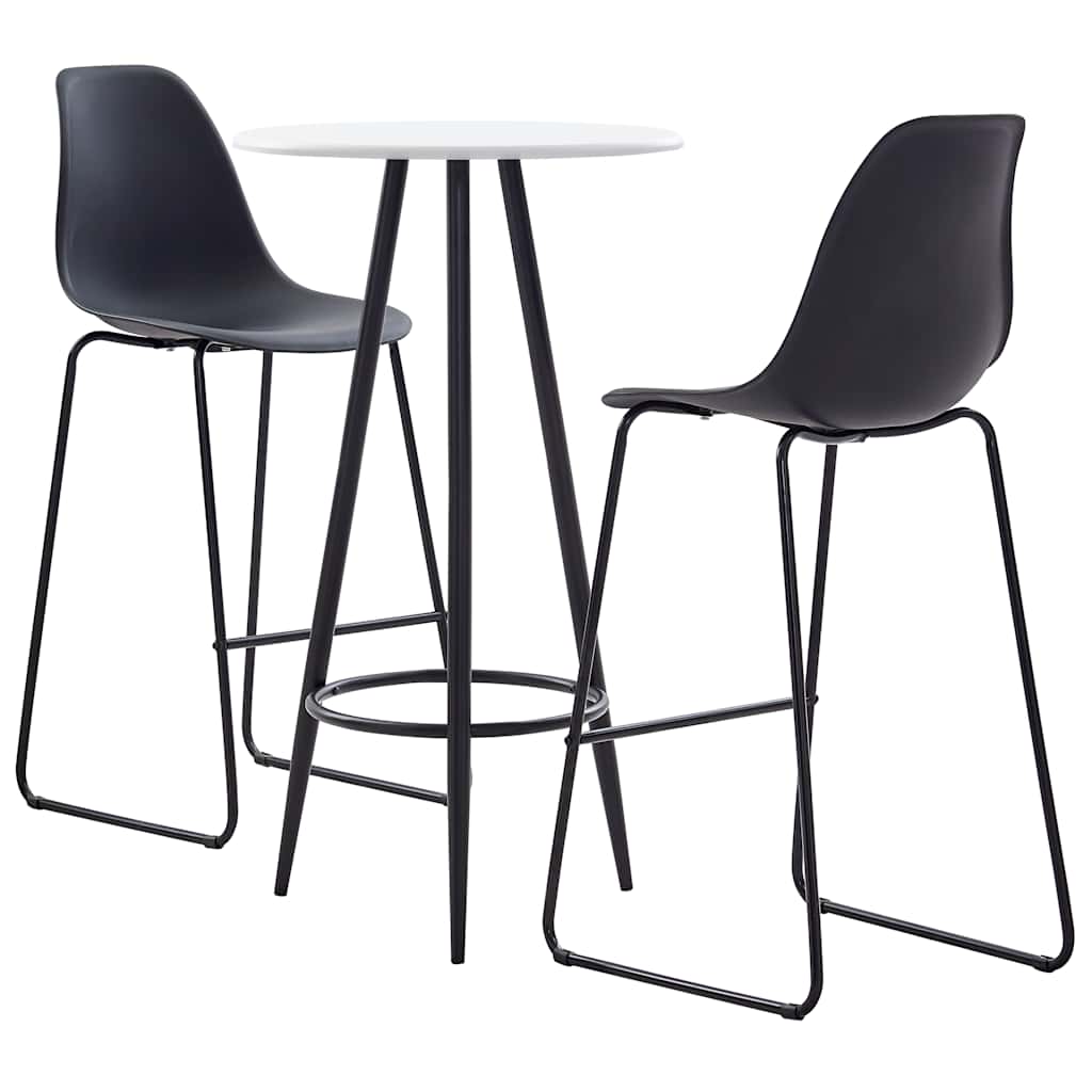 vidaXL 3-piece Bar Set Plastic Black
