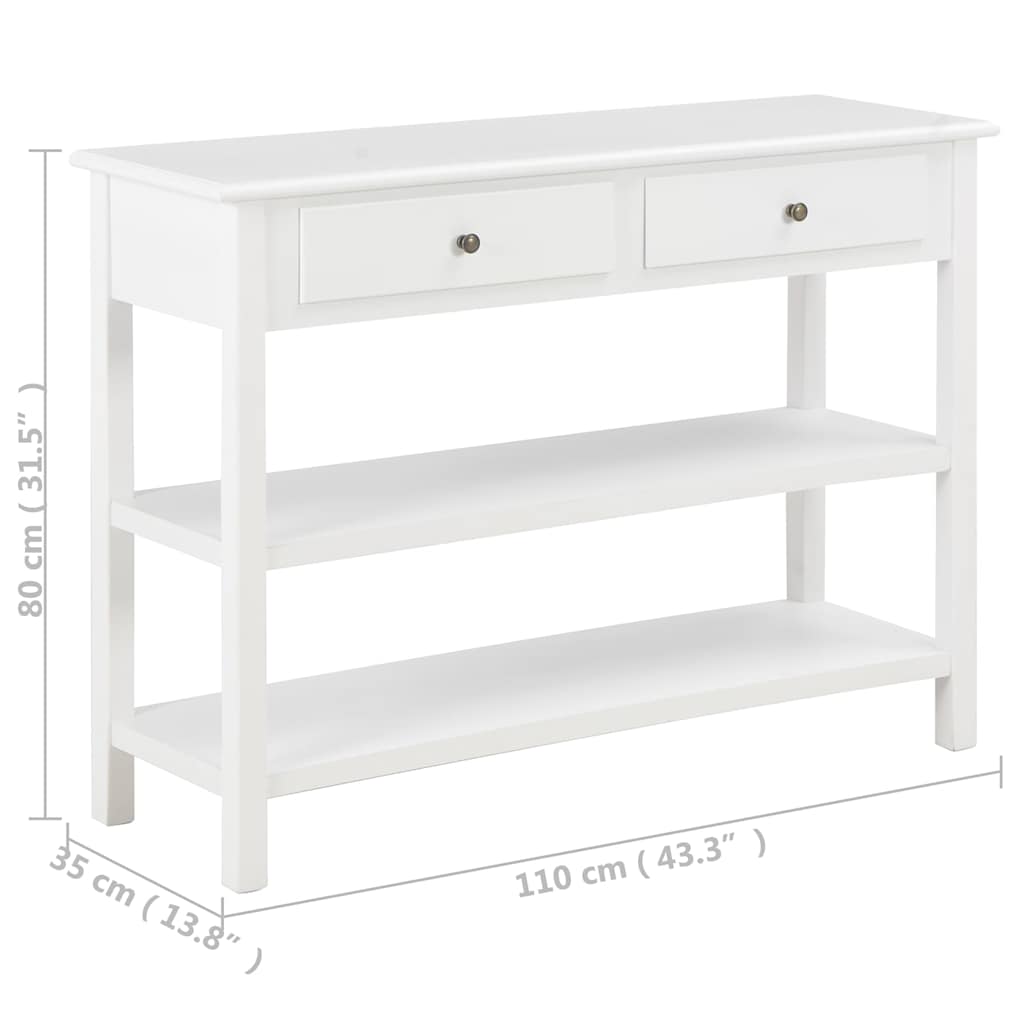 vidaXL Dressoir 110x35x80 cm MDF wit