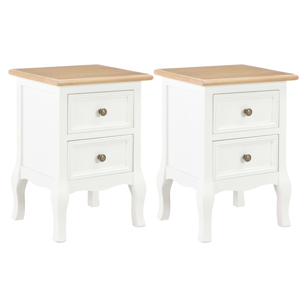 vidaXL Nachtkastjes met 2 lades 4 st MDF Wit