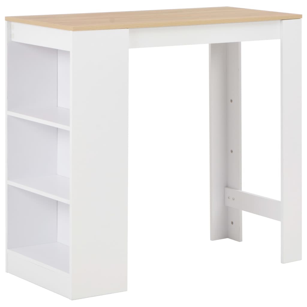 vidaXL Bar Table with Shelf 110x50x103 cm White