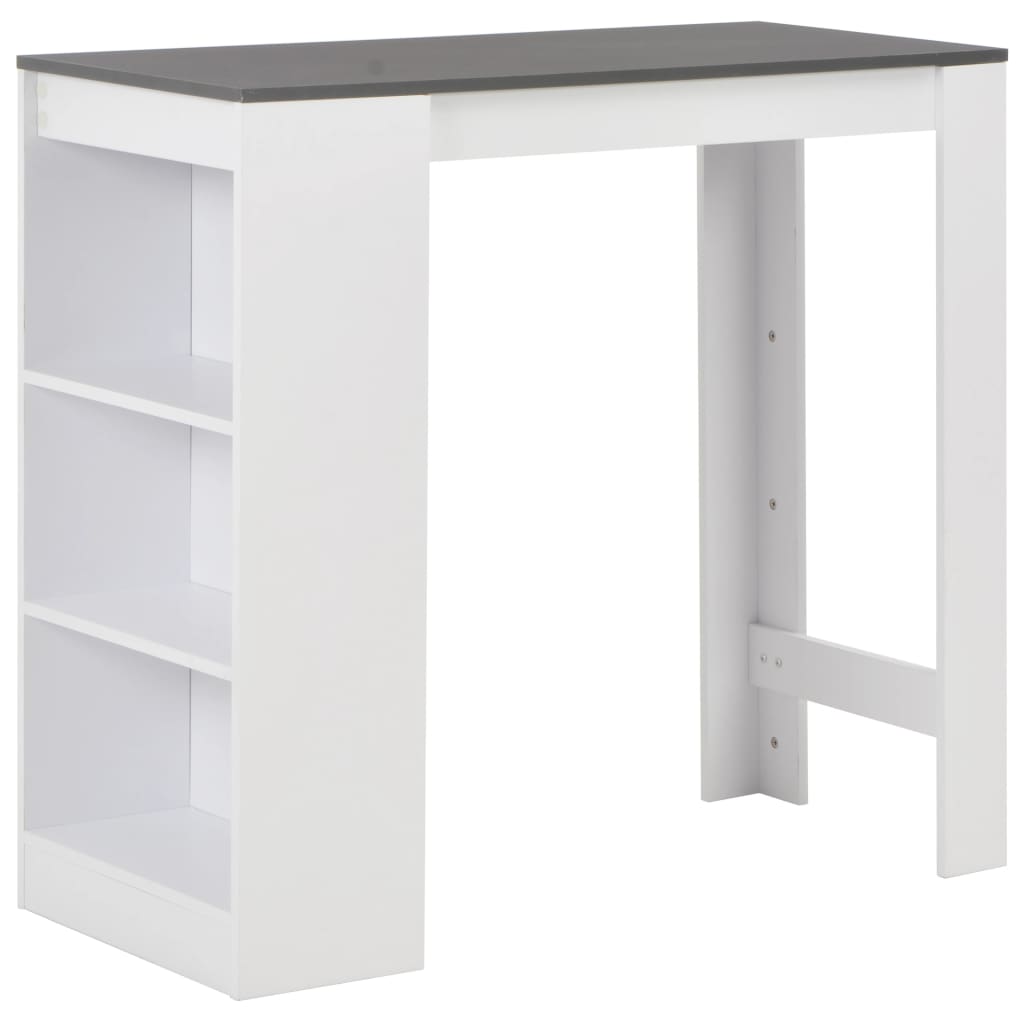 vidaXL Bar Table with Shelf 110x50x103 cm White