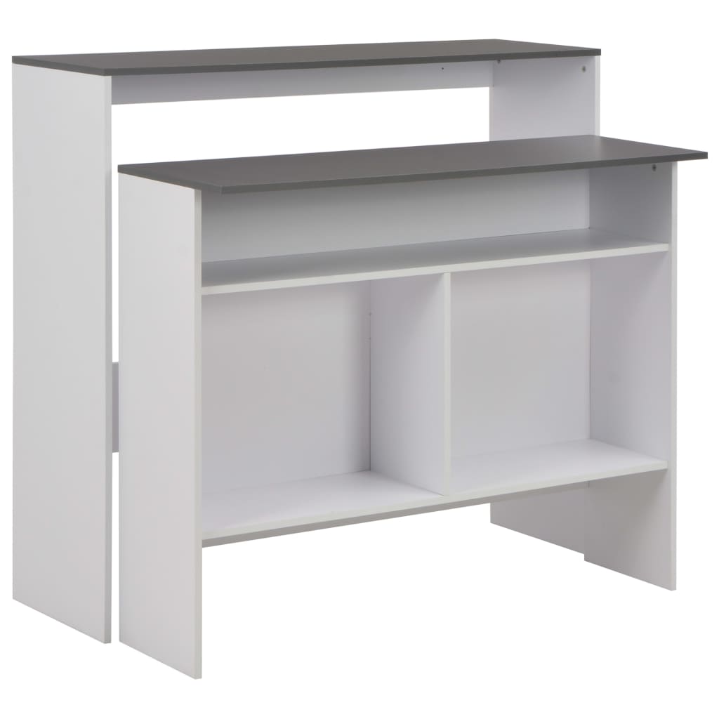 vidaXL Bartafel avec 2 plateaux de table 130x40x120 cm blanc