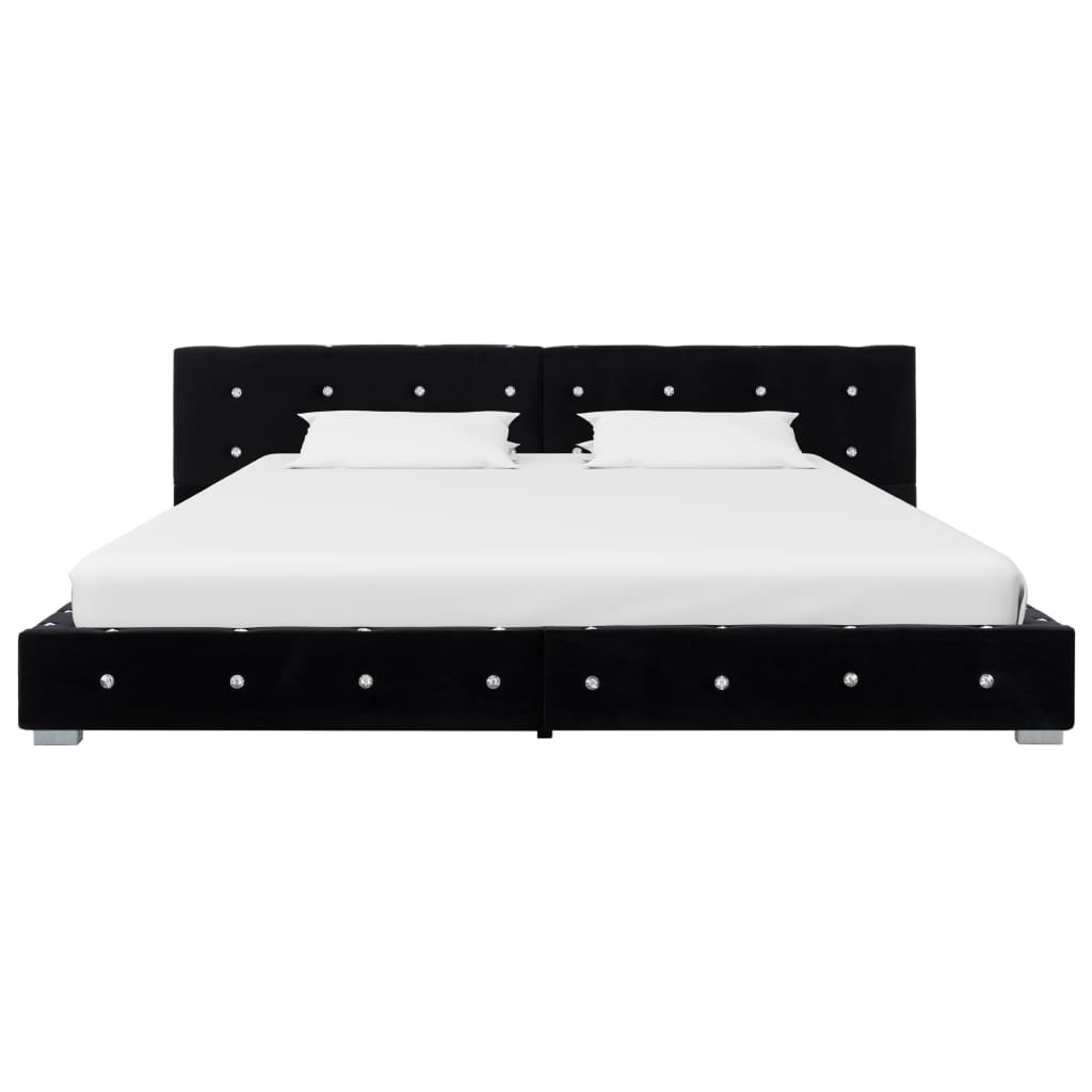 vidaXL Velvet Bed Frame Black 180x200 cm