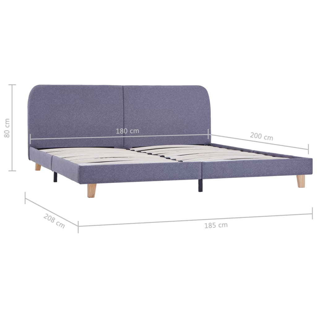 vidaXL Bedframe stof donkergrijs 90x200 cm