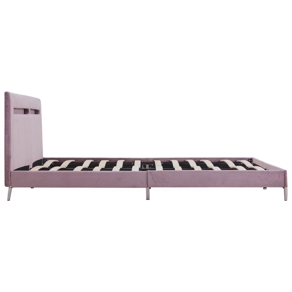 vidaXL Bedframe met LED stof blauw 160x200 cm