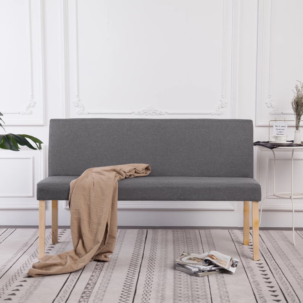 vidaXL Bench 139.5 cm polyester dark grey