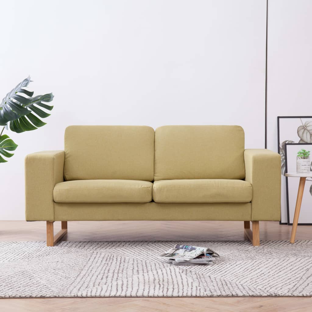 vidaXL Driezitsbank lichtgrijs textiel