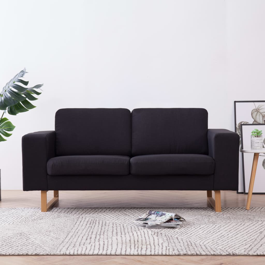 vidaXL Driezitsbank lichtgrijs textiel