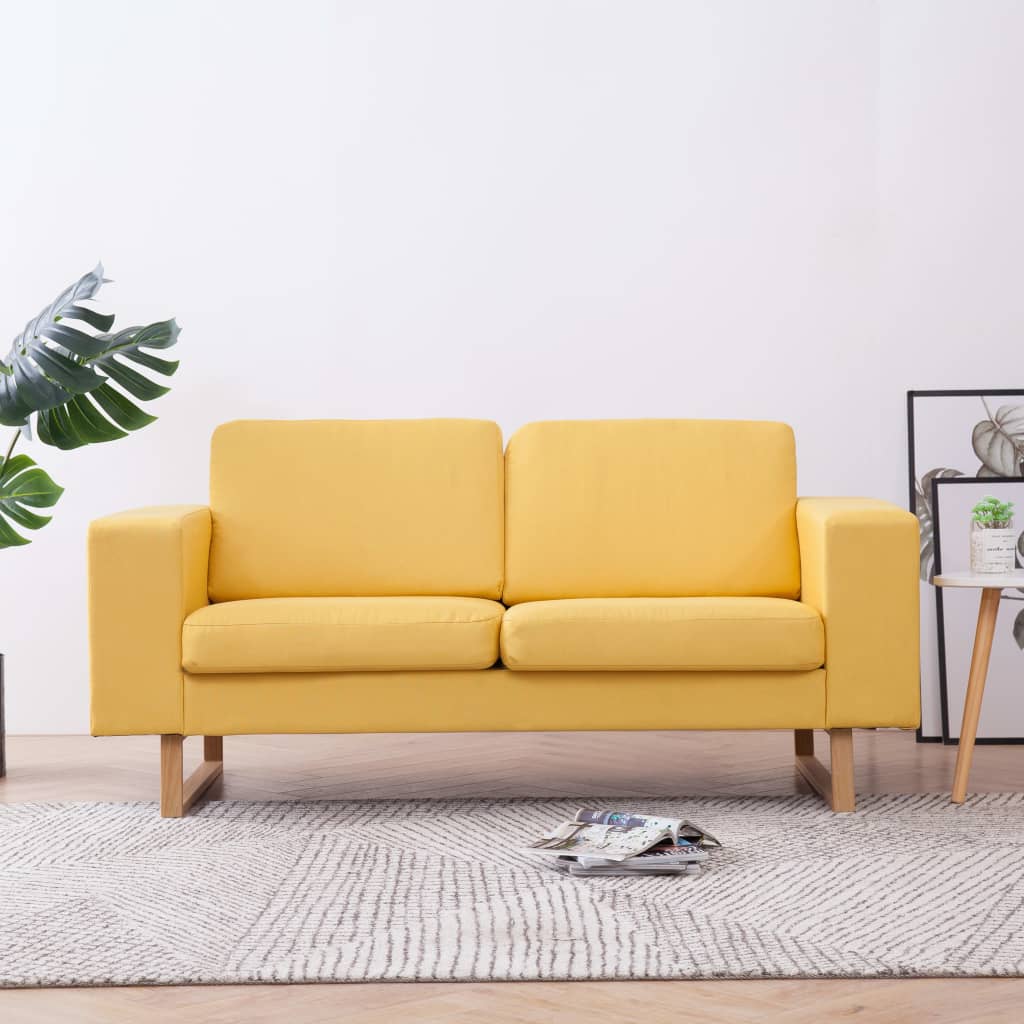 vidaXL Driezitsbank lichtgrijs textiel