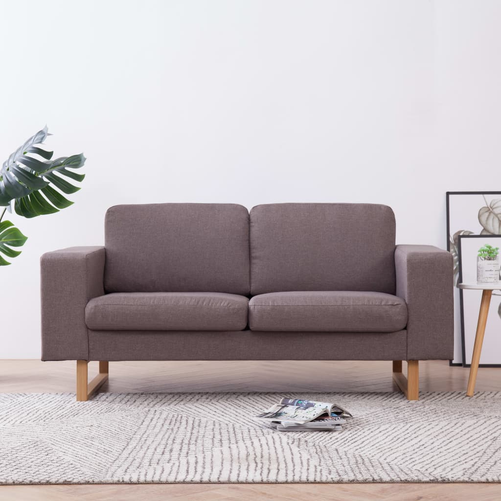 vidaXL Driezitsbank lichtgrijs textiel