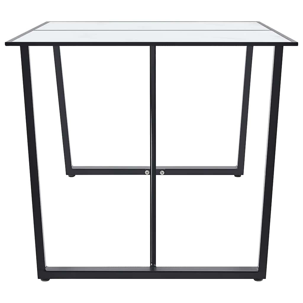 vidaXL Dining Table 160x80x75 cm Tempered Glass White