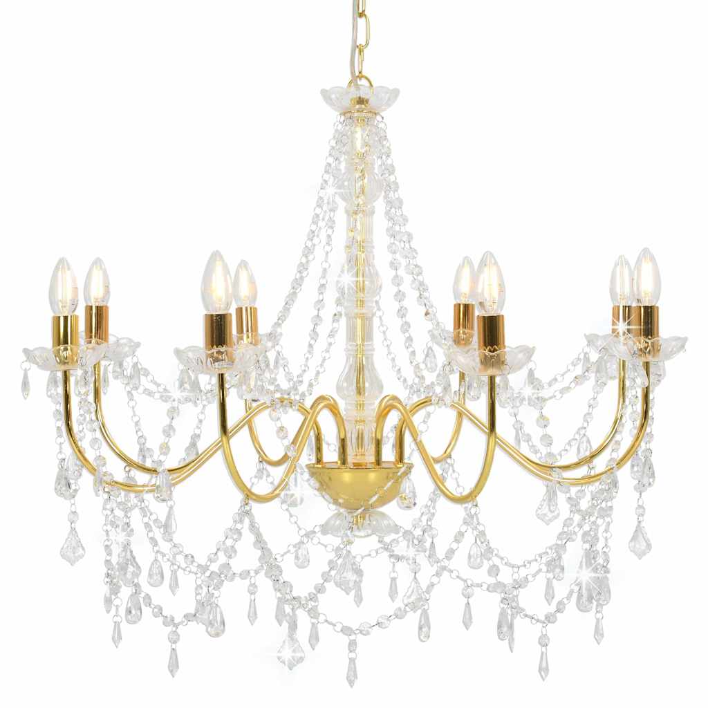 vidaXL Beaded Chandelier 8xE14 white