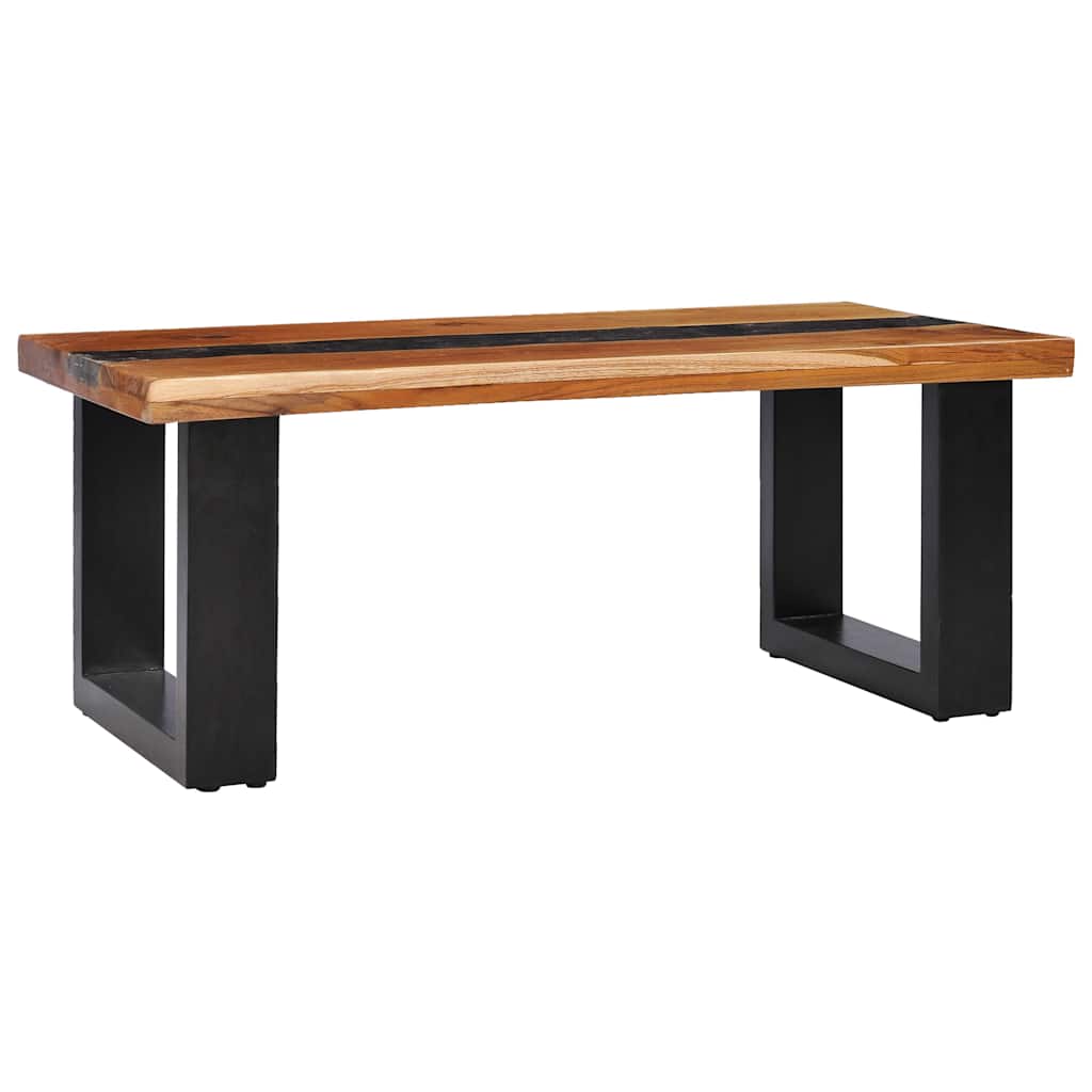 vidaXL Salontafel 100x50x40 cm massief teakhout en polyresin