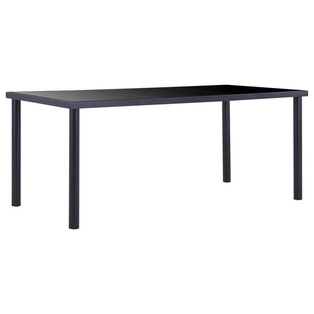 vidaXL Dining Table 120x60x75 cm Tempered Glass Black