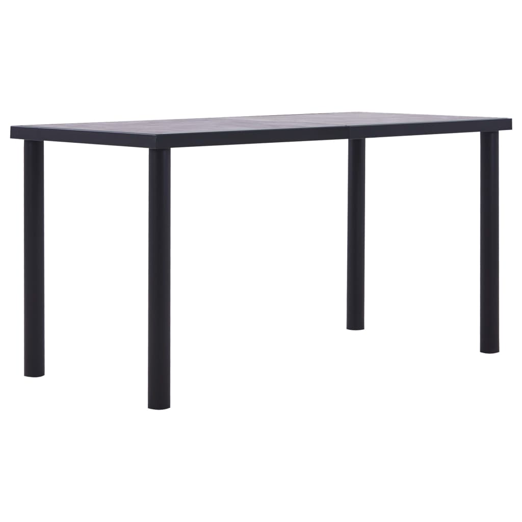 vidaXL Eettafel 120x60x75 cm MDF zwart en betongrijs