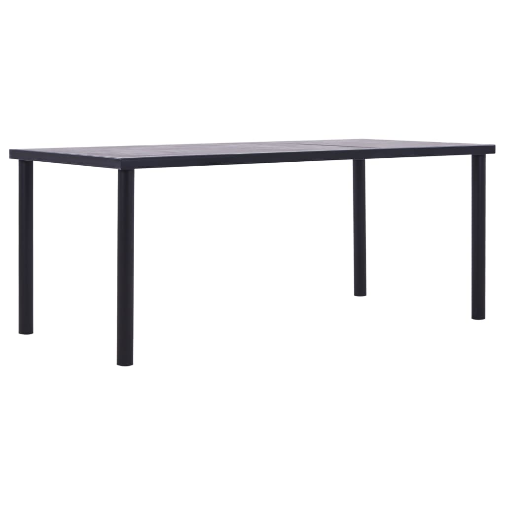 vidaXL Eettafel 120x60x75 cm MDF zwart en betongrijs