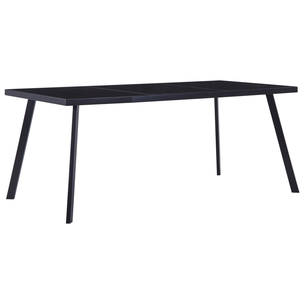 vidaXL Eettafel 140x70x75 cm gehard glas zwart