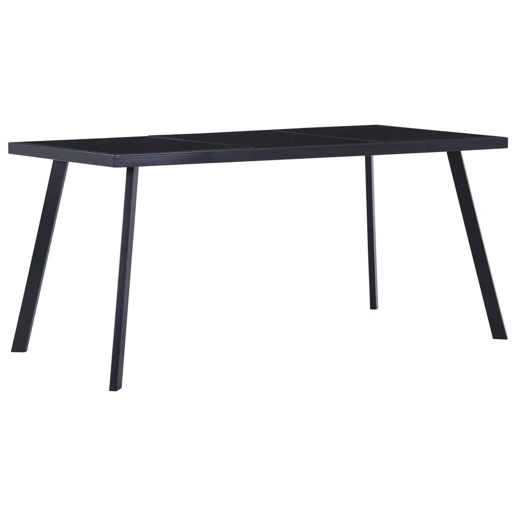 vidaXL Eettafel 140x70x75 cm gehard glas zwart