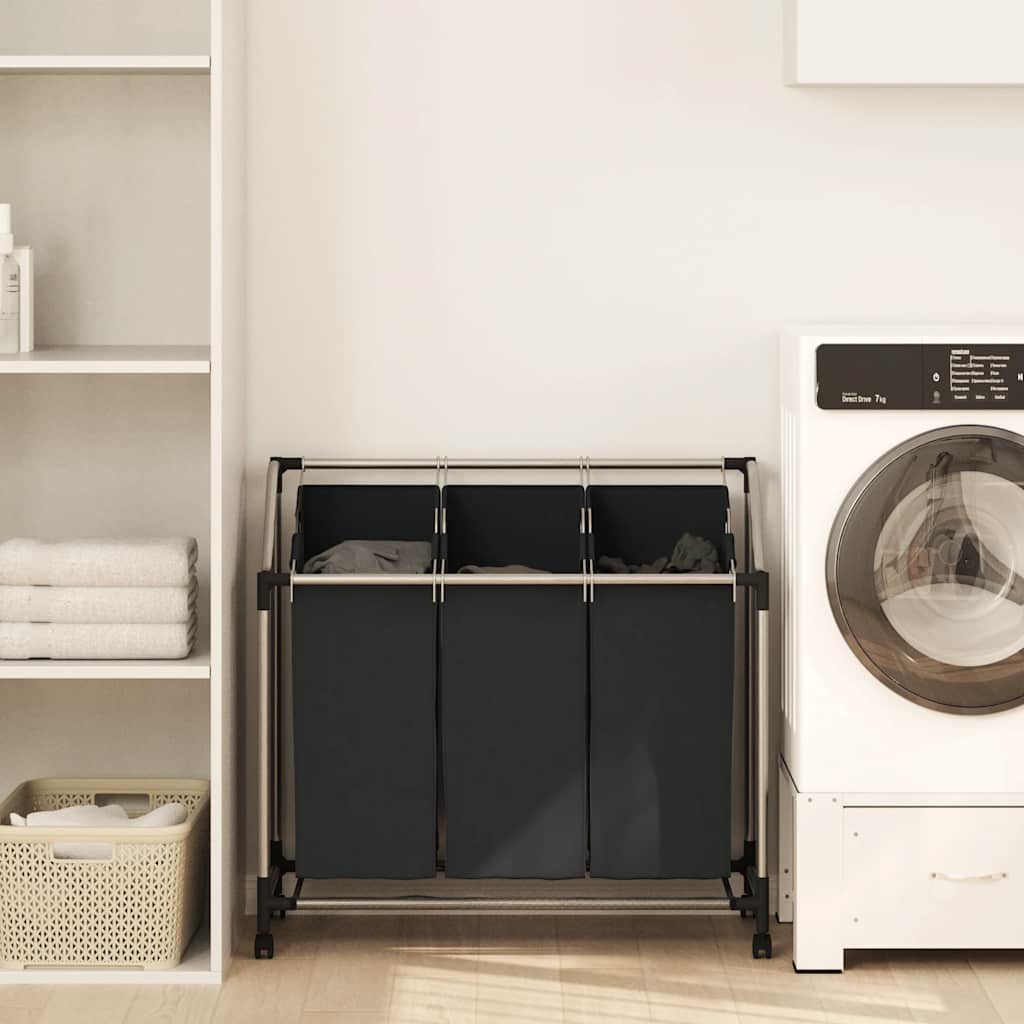 vidaXL Trieur d'eau avec 4 poches noires et grises