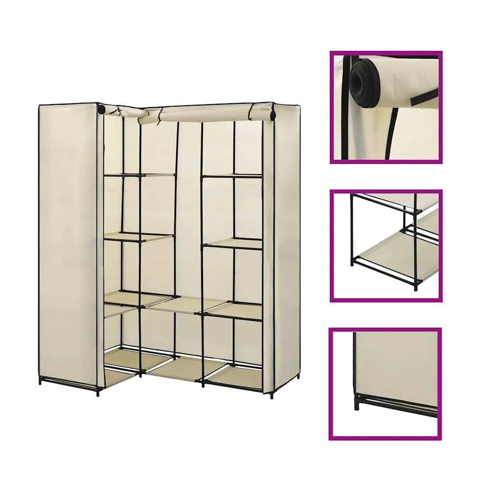 vidaXL Hoekkledingkast 130x87x169 cm zwart