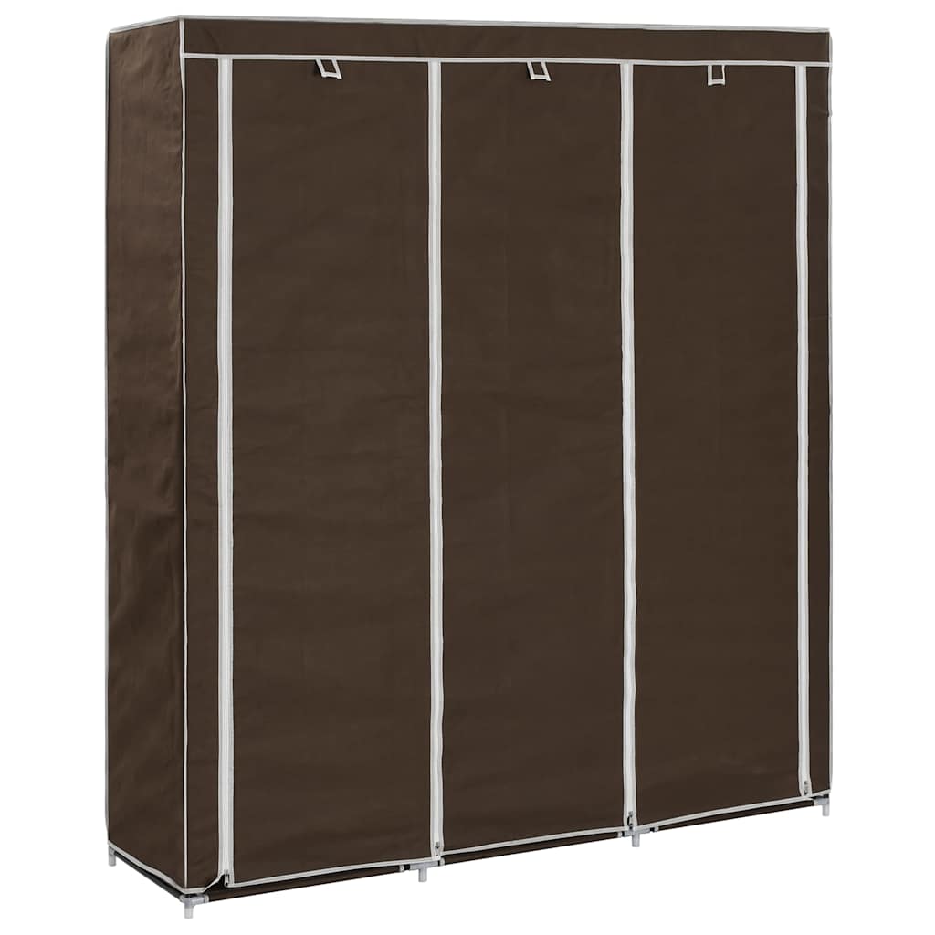vidaXL Kledingkast met vakken en stangen 150x45x175 cm stof zwart