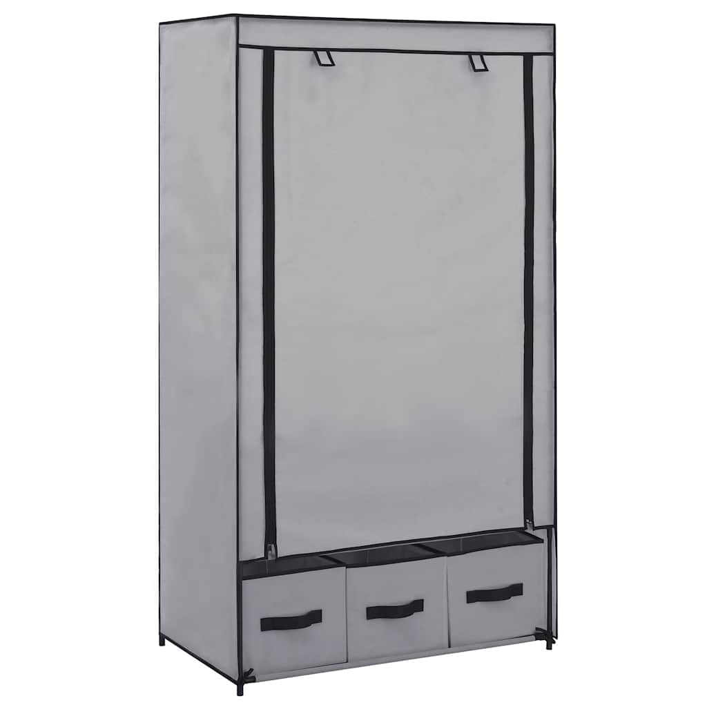 vidaXL Kledingkast 87x49x159 cm stof zwart