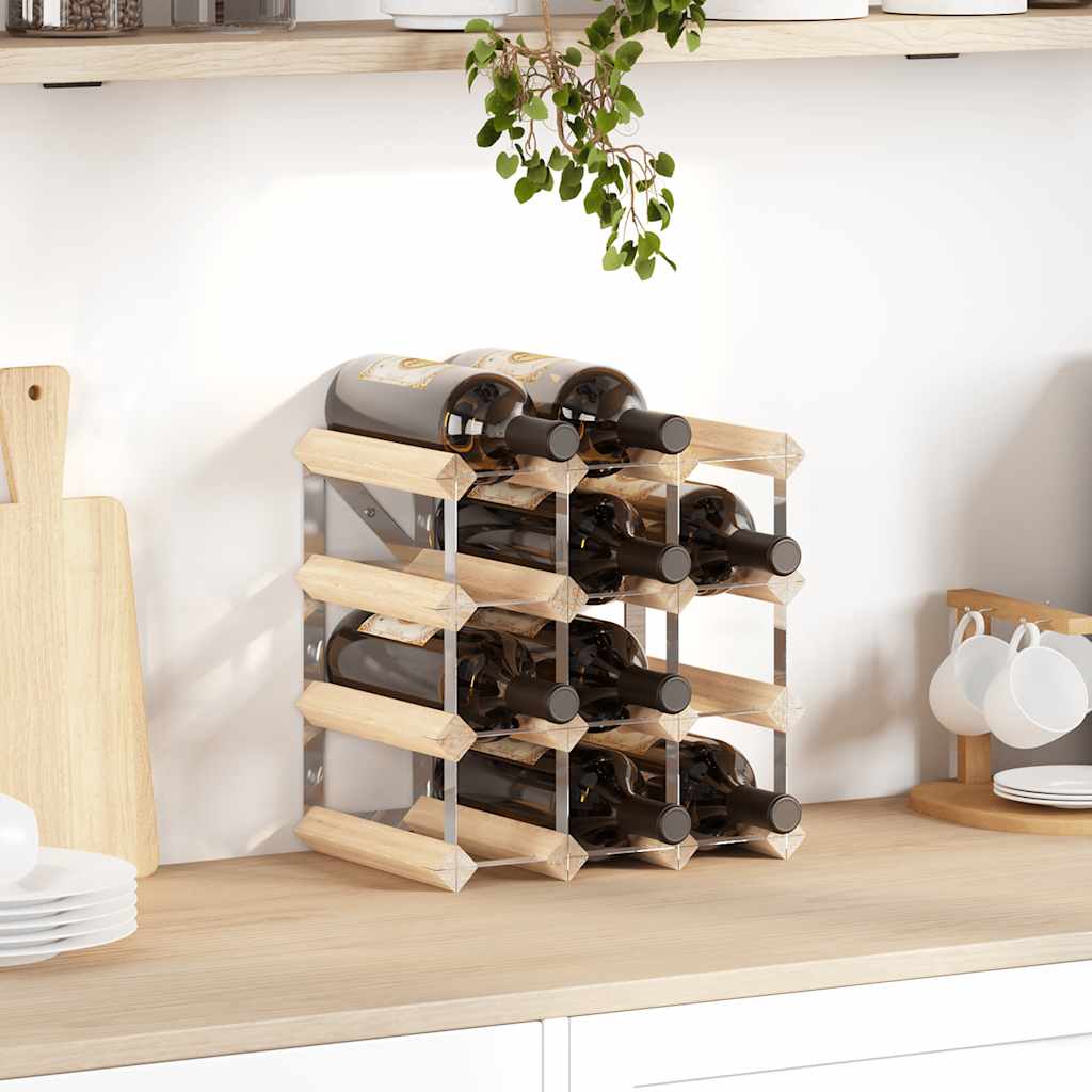 vidaXL Wine Rack for 12 Bottles Solid Pine Wood