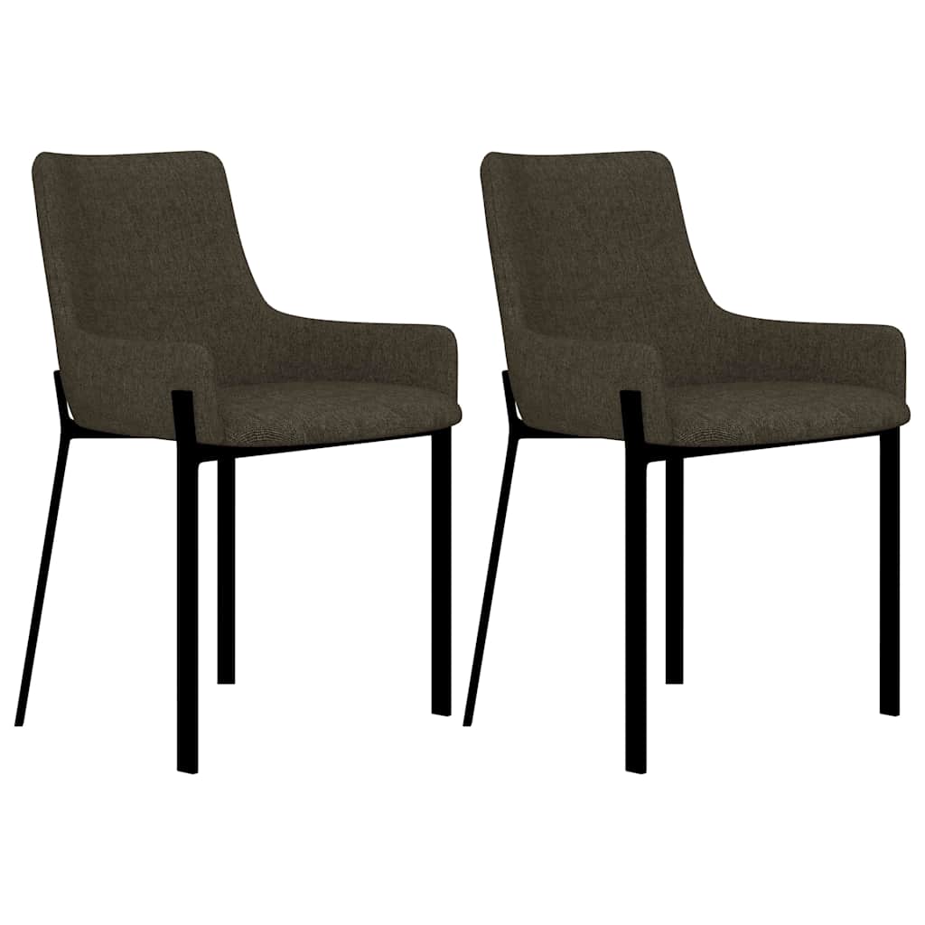 vidaXL Eetkamerstoelen 2 st stof bruin