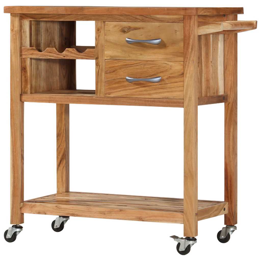 vidaXL Kitchen Trolley 100x48x89 cm Solid Acacia Wood